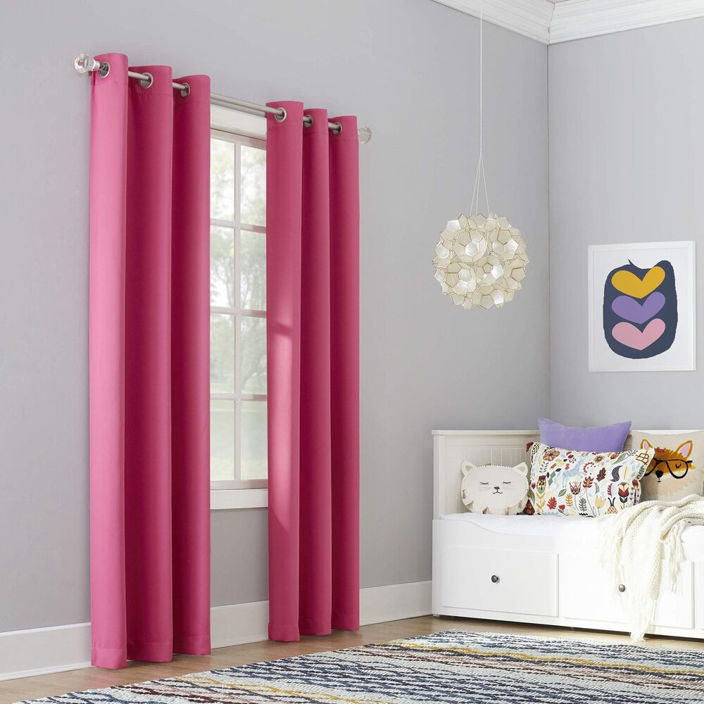 (1) Single Curtain Panel, 40" x 84", Hot Pink